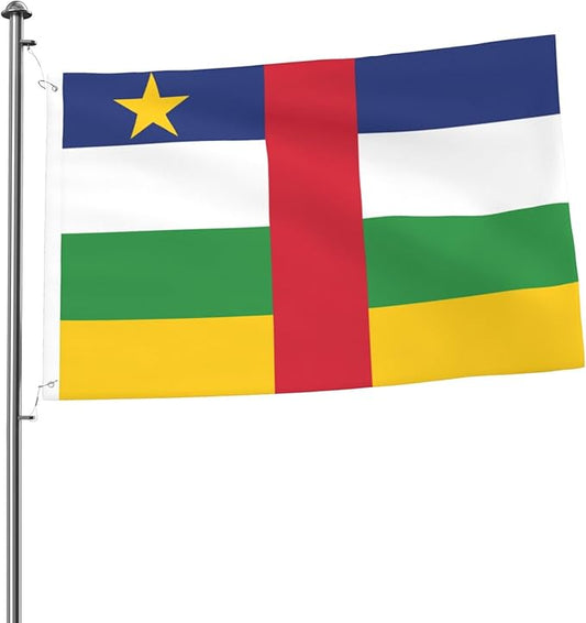 Central African Republic Flag Garden Yard House 2x3 ft Flags Double Sided Print Banner Indoor Outdoor Party Home Decorations for Boat Dorm House Balcony