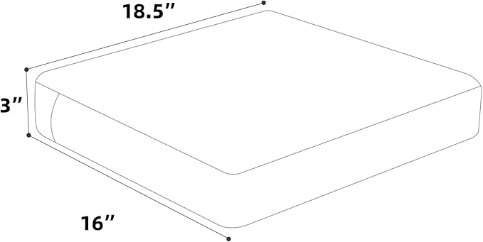 Favoyard Outdoor Chair Cushion 18.5 x 16 x 3 Inch Rainproof & 3-Year Fade Resistant Patio Furniture Cushions with Removable Cover and Adjustable Ties for Garden Sofa Couch Pads Set of 2, Dark Gray