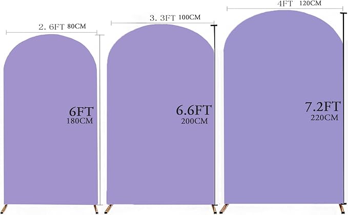 Two-Sided Lavender 7.2 FT Wedding Arch Cover, Lavender Spandex Arch Backdrop Cover for Party, 7.2 FT Arch Cover, Chiara Backdrop for Wedding Birthday Party Decor