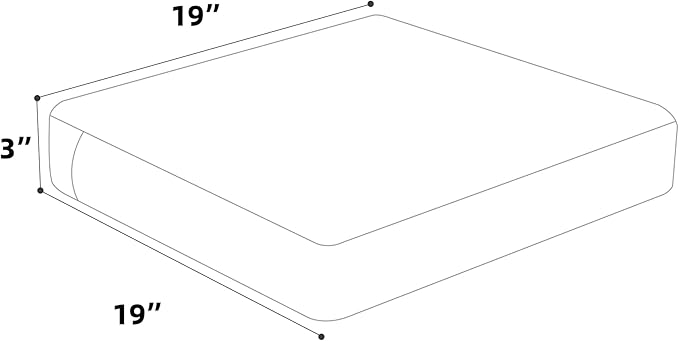 Favoyard Outdoor Chair Cushion 19 x 19 x 3 Inch Rainproof & 3-Year Fade Resistant Patio Furniture Cushions with Removable Cover and Adjustable Ties for Garden Sofa Couch Pads Set of 2, Blue