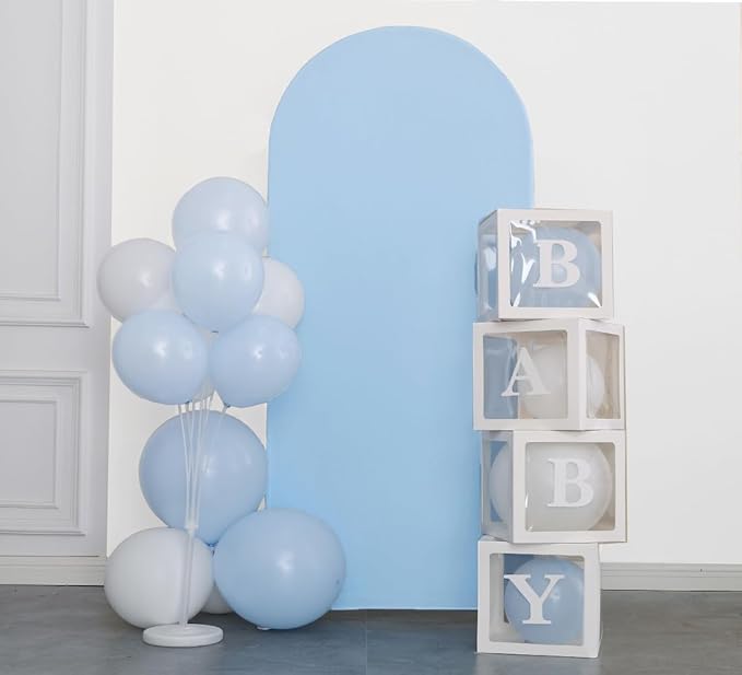 7.2 FT Arch Backdrop Cover, JFDYDM Baby Blue Wedding Arch Cover 7.2 FT, Baby Blue Chiara Backdrop Cover for Party Baby Shower Proposal Birthday