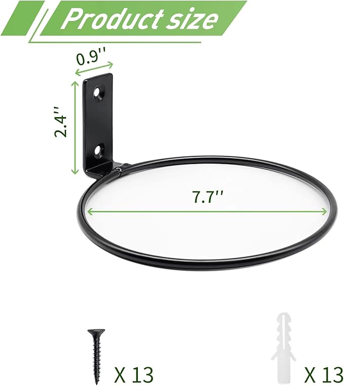 6 Pack 8 Inch Wall Flower Pot Holder Ring Plant Hanger, Metal Planter Hooks Wall Mounted Bracket Heavy Duty for Outdoor Indoor