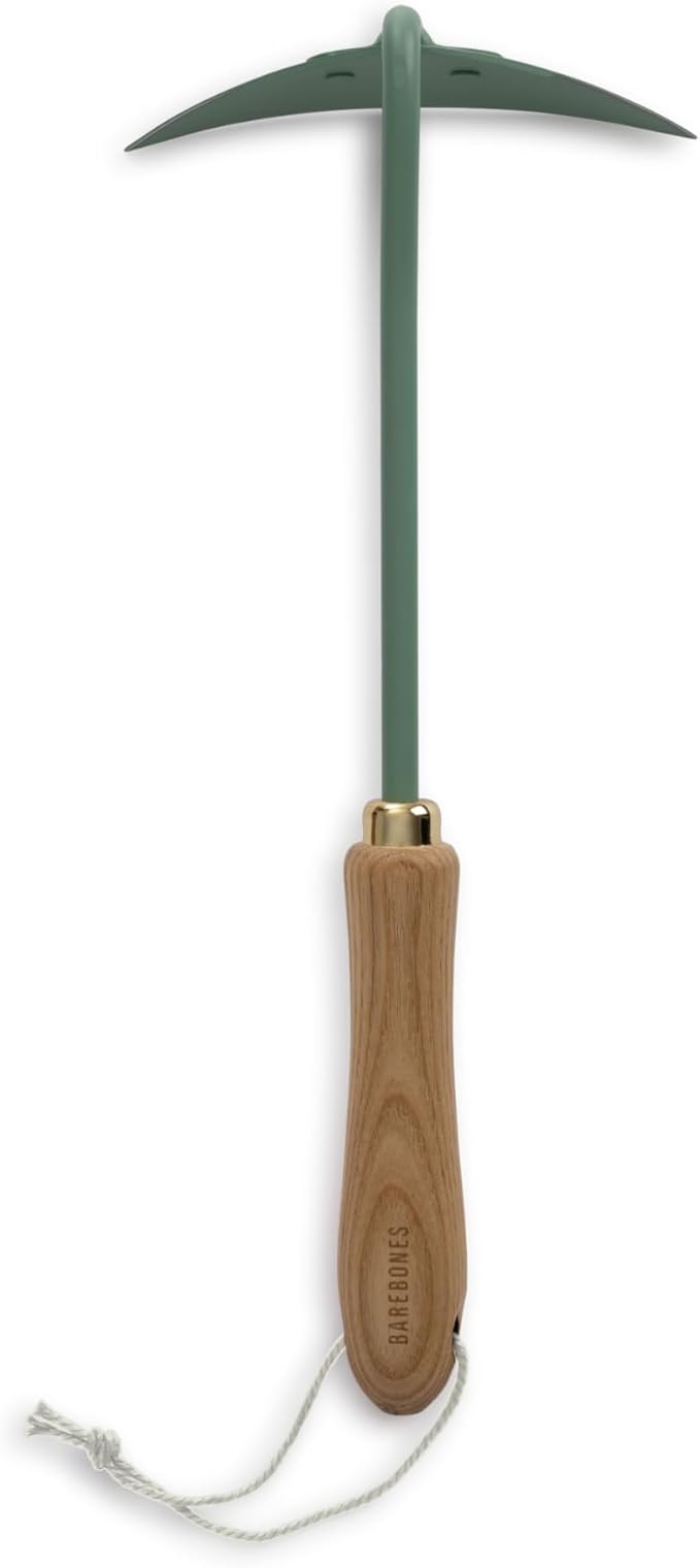 Barebones Triangle Hoe - Stainless Steel Blade Japanese Gardening Tools for Weeding Long Handle and Hand Hoe (Ash/Mint)