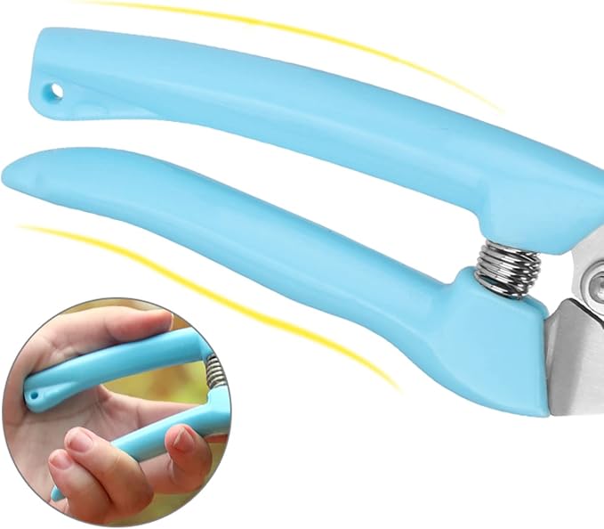 Curve Gardening Scissor with Sharp Stainless Steel Blade Garden Shears for Cutting Flowers Trimming Plants of Yard Florist Flower Rose Herb Hedge Bonsai and Fruits Picking (Red Handle)