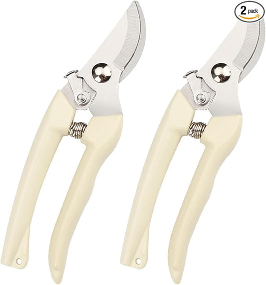 Garden Scissors for Plant, Tip Pruning Shears for Cutting Flowers, Trimming Plants, Bonsai and Fruits Picking (2 PC Bypass Blade Pruner)
