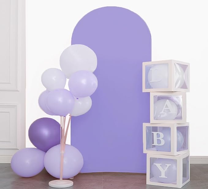 Two-Sided Lavender 7.2 FT Wedding Arch Cover, Lavender Spandex Arch Backdrop Cover for Party, 7.2 FT Arch Cover, Chiara Backdrop for Wedding Birthday Party Decor