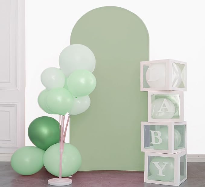 6FT Sage Green Arch Backdrop Cover, 6FT Background Stand Covers, Spandex Arch Backdrop Cover for Wedding.