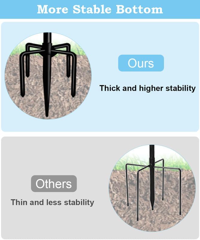 String Light Pole Stand for Outdoor String Lights Hanging, Use for Backyard, Garden, Patio, Party, Festival, Wedding, Picnic, 10FT, Matte, 1 Pole