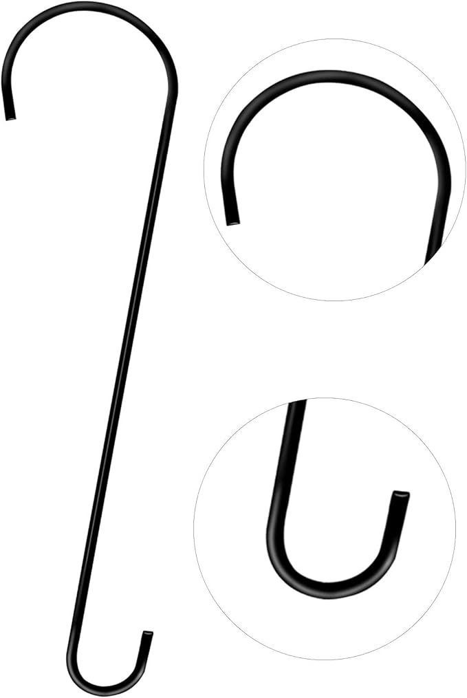 Dreecy 4 Pack 24 Inch Extra Large Tree Branch S Hook,Hooks Stakes Bird Feeder Hook for Tree, Metal Garden Tree Hooks for Hanging Bird Feeders, Baskets,Plants, Lanterns and Ornaments (Black)