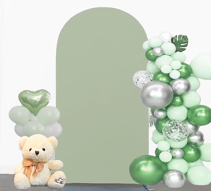 6FT Sage Green Arch Backdrop Cover, 6FT Background Stand Covers, Spandex Arch Backdrop Cover for Wedding.