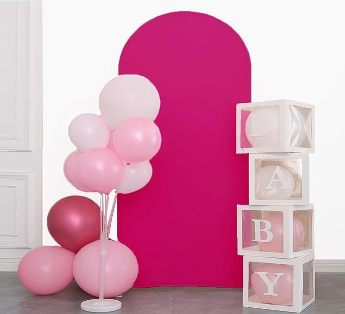 6FT Hot Pink Wedding Arch Cover, Hot Pink 6FT Arch Backdrop Cover, Hot Pink Backdrop Covers for Wedding Birthday Party Celebration Decoration