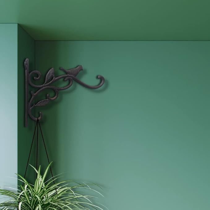 Comfy Hour Antique and Vintage Animal Collection Cast Iron Wall Mount Bracket, Hangers for Planter, Bird Feeder, Lanterns Wind Chimes, Outdoor Decoration- Bird