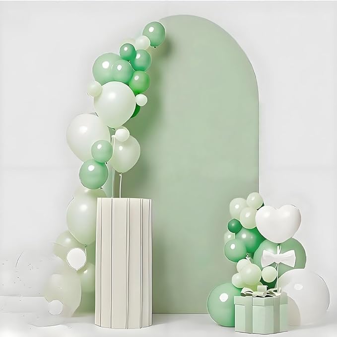 6FT Sage Green Arch Backdrop Cover, 6FT Background Stand Covers, Spandex Arch Backdrop Cover for Wedding.