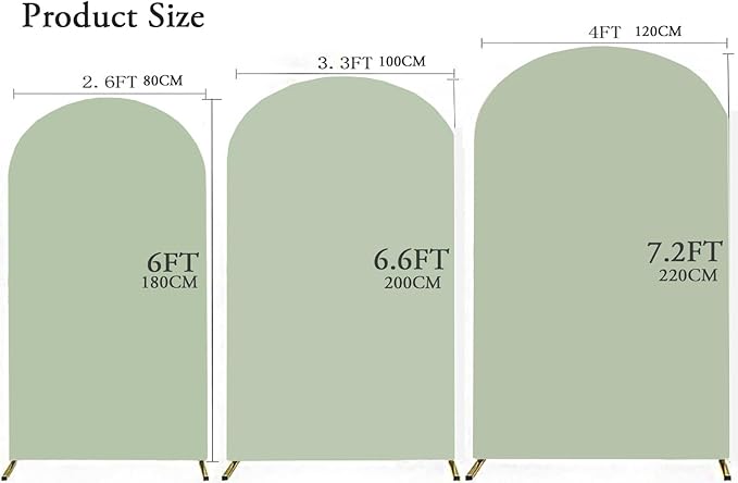 7.2FT Sage Green Wedding Arch Cover, Sage Green 7.2FT Arch Backdrop Cover, Arch Backdrop Covers, Chiara Covers for Wedding Birthday Party Celebration Decor