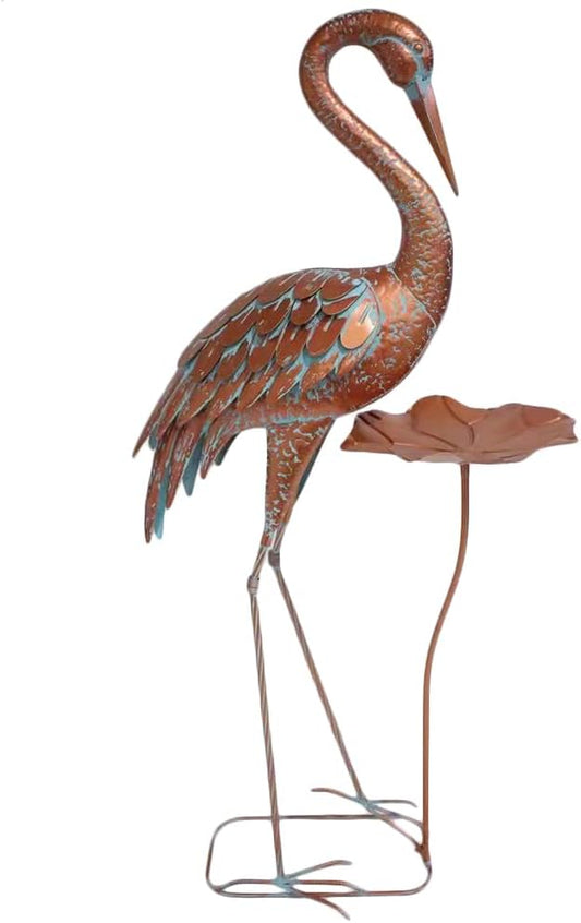 Crane Statue Metal Crane Sculpture Garden Decoration Metal Yard Art for Patio Lawn Backyard Outdoor Decoration