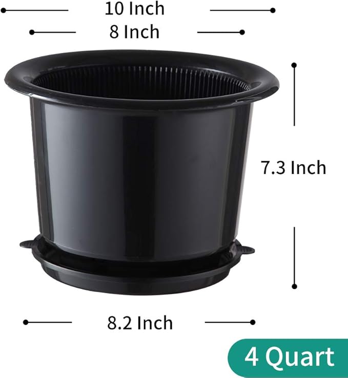 8 Inch Orchid Pots with Holes and Saucers,Double Layer Plastic Large Orchid Planter Pot,Flower Pots for Indoor Outdoor Flower Plants,Orchids,Herbs,Snake Plants and Succulents