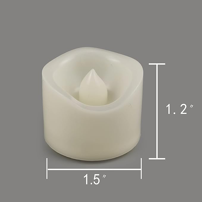 CANDLE CHOICE Battery Operated Flameless Tea Lights White Flickering LED Electric Fake Votive Tealight Candles Halloween Pumpkin Wedding Christmas Decorations Table Centerpieces 48 Pack Batteries Incl