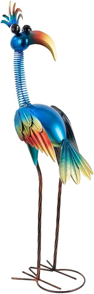 DREAMSOUL 30" Tall Bird Garden Statues Metal Standing Bird Outdoor Statues, 3D Funny Statue for Garden Patio Lawn