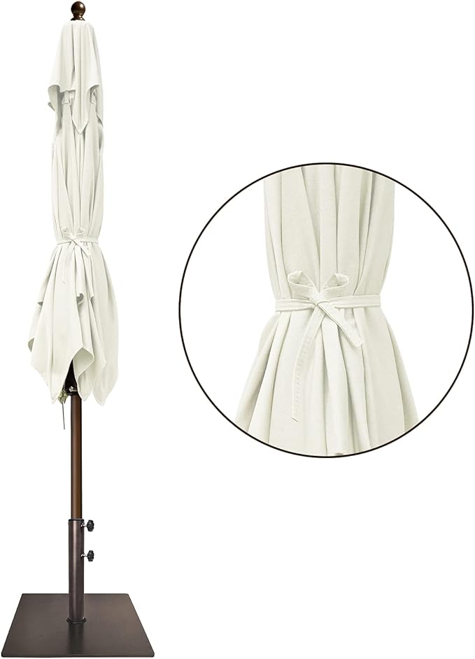 EliteShade USA 10-Year-Non-Fading 6x6Ft Square Market Umbrella Patio Outdoor Table Umbrella with Ventilation, Natural