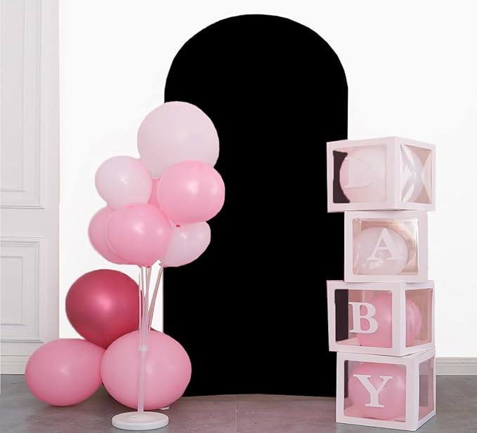 Black Wedding Arch Cover 7.2 FT, 7.2 FT Arch Backdrop Cover, Black Arch Backdrop Stand Cover for Party Celebration Proposal Birthday