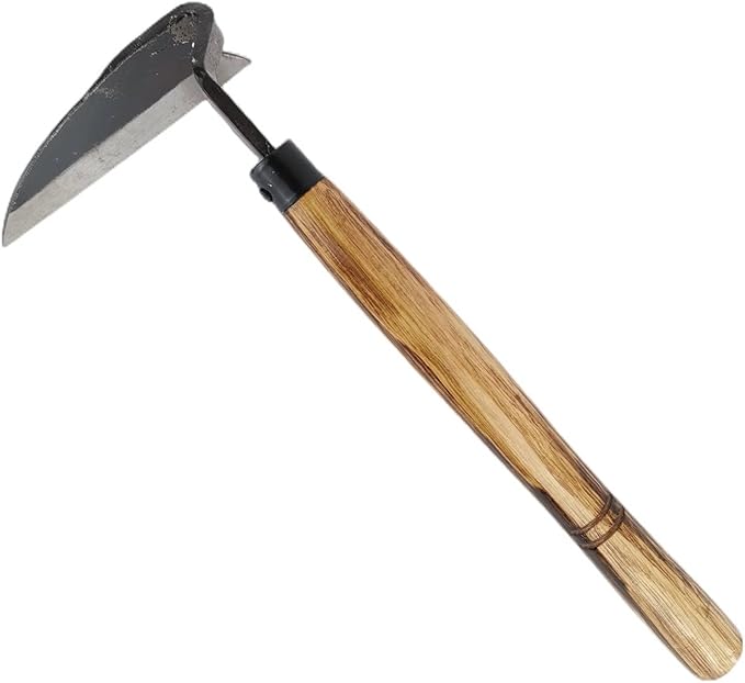 BOHAI Weeding Sickle, Japanese Style Sickle Garden Hoe Hand Weeder Tool Very Sharp Edge(Full Size)
