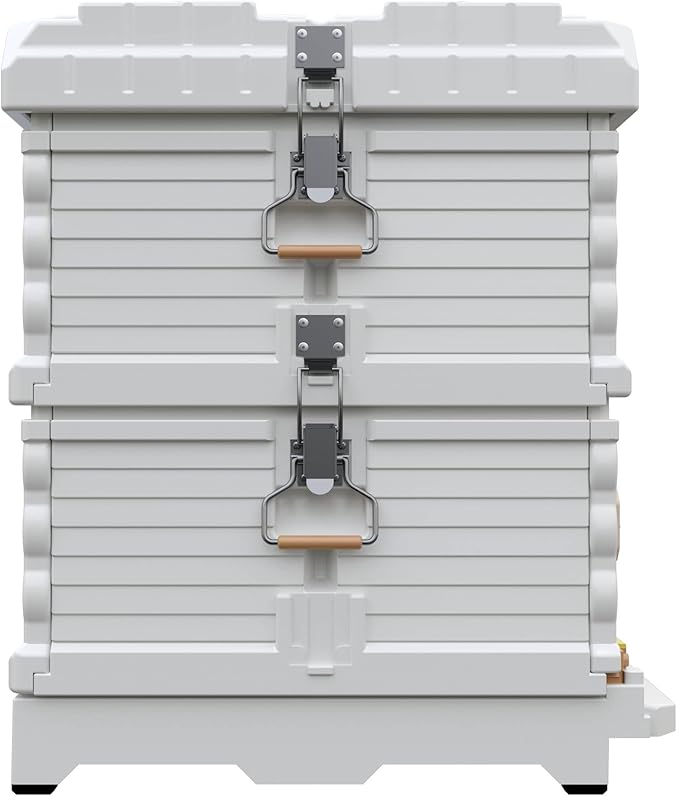 Ergo Insulated 10 Frame Bee Hive Set [NO Frames Included] (Double Deep, White Body Blue Entrance)