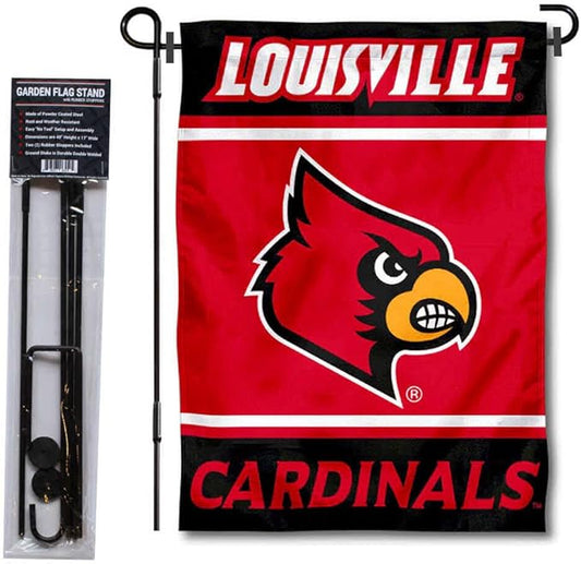 College Flags & Banners Co. Louisville Cardinals Garden Flag with Stand Holder