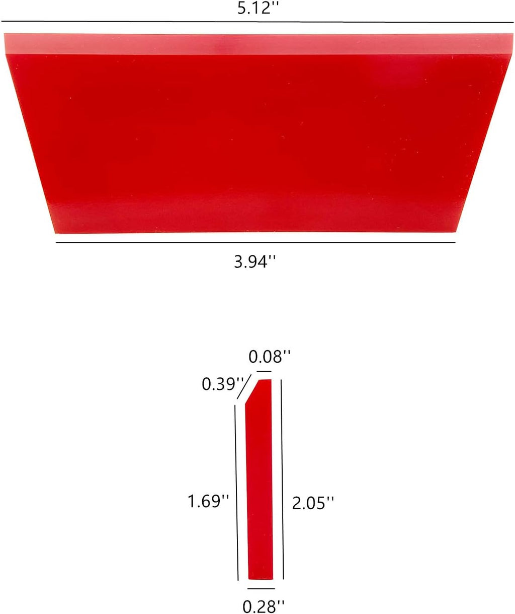 CARTINTS 2pack Squeegee Blades Replacement Mini Squeegee, 5.1x 2 inch, for Cleaning Glass, Shower Door and Car Windows and Screen Printing,Red