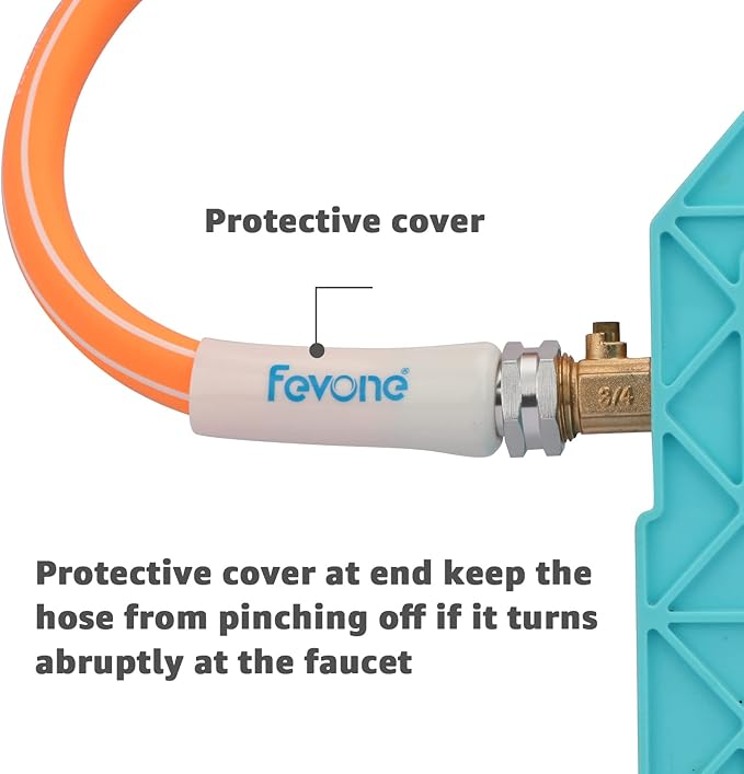 Fevone 50 ft Garden Hose, Heavy Duty Water Hose, Hybrid Polymer, Kink Resistance, Flexible, Durable, Leak Free, Aluminum Fittings, 3/4" GHT, 5/8" ID, 600 Psi, Drinking Water Safe