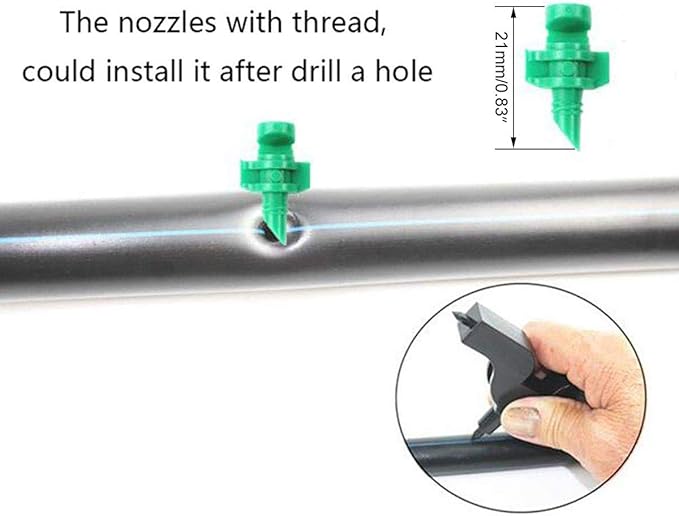 90 180 360 Degree Atomizing Sprinkler Sprayer, Micro Garden Lawn Water Spray Misting Nozzle Sprinkler Irrigation System for Agriculture,Hydroponic and Aeroponic Irrigation, 3Colors, 150PCS