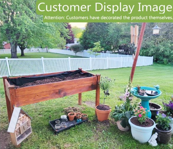 Crownland Outdoor 4 ft Stand-up Raised Garden Bed Wooden Garden Box for Backyard, Vegetables Herbs Flowers Planter, Suitable Elevated