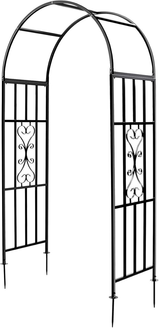 Arbors, Curved Metal Endurable Iron Trellis Plants Stand Use for Outdoor Garden Arbor Climbing Plants Wedding Arches Ceremony