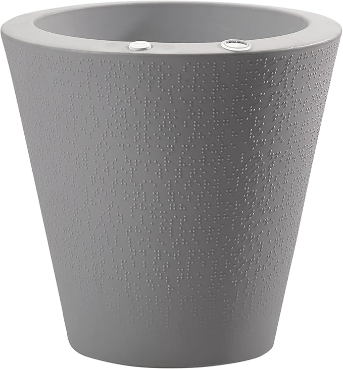 Crescent Garden Dot TruDrop Indoor/Outdoor Planter, Self-Watering Modern Plant Pot, 16 Inches, (Ash)