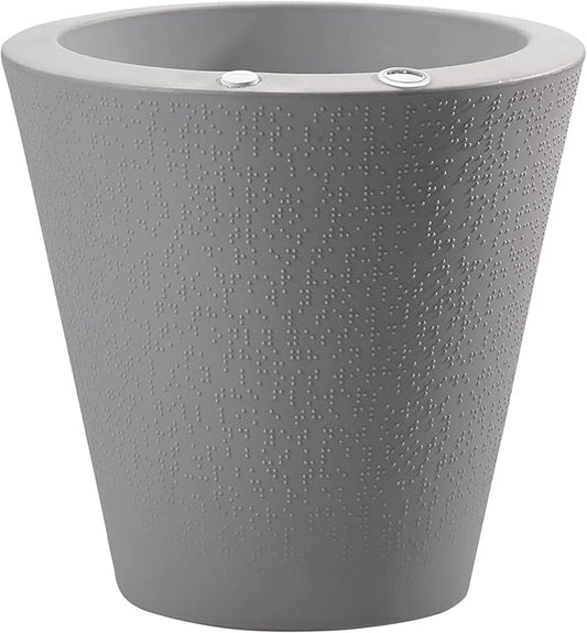 Crescent Garden Dot TruDrop Indoor/Outdoor Planter, Self-Watering Modern Plant Pot, 16 Inches, (Ash)