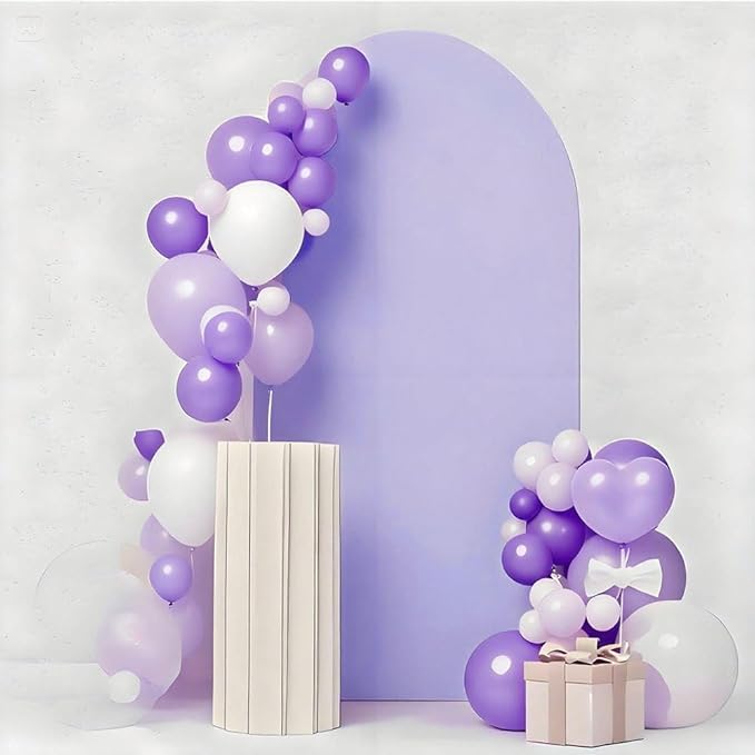 Lavender 6FT Arch Backdrop Cover, Lavender Arch Backdrop Light Purple Stand Cover for Birthday Wedding Party Decor