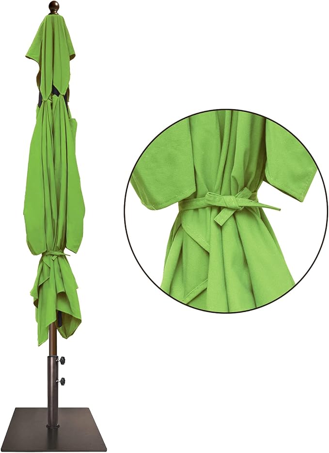 EliteShade USA 10-Year-Non-Fading 6.5x10Ft Rectangular Market Umbrella Patio Umbrella Outdoor Table Umbrella with Ventilation, Macaw Green