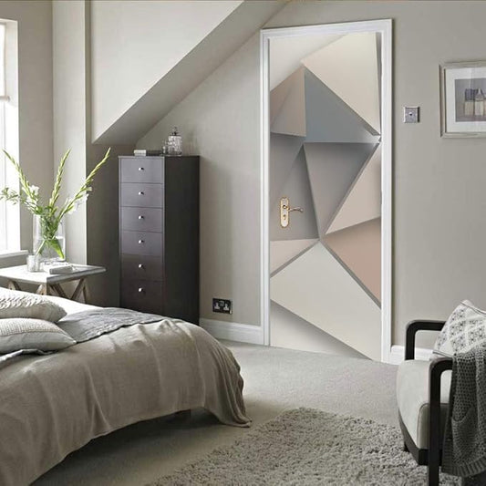 3D Peel and Stick Murals - Three-dimensional Wallpaper - Self-adhesive Removable PVC Waterproof Door Poster for Bedroom Living Room Wall Decoration 31.5 x 78.7 inch