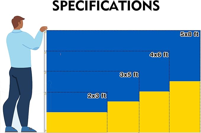 Double Sided Ukraine Flag 4x6FT Ukrainian National Polyester Flag With 2 Grommets For Patriotic Ukrainian Themed Festival Events Party Decoration(Ukraine, 4x6FT-3ply)