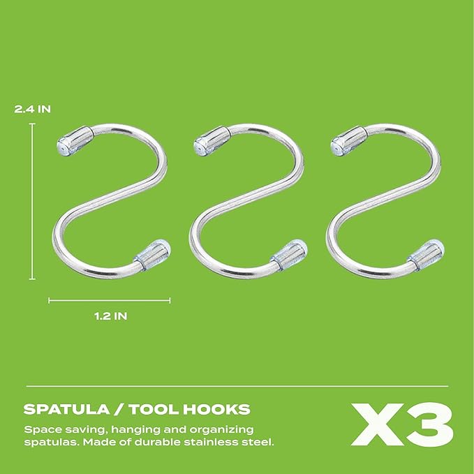 Griddle Accessories Kit for Blackstone and Camp Chef - 6 Pieces Griddle Spatula Set with 4x8 Inches Supersize Griddle Flipper, Turner, Metal Spatulas, Bottles & Hooks for Hibachi Grilling