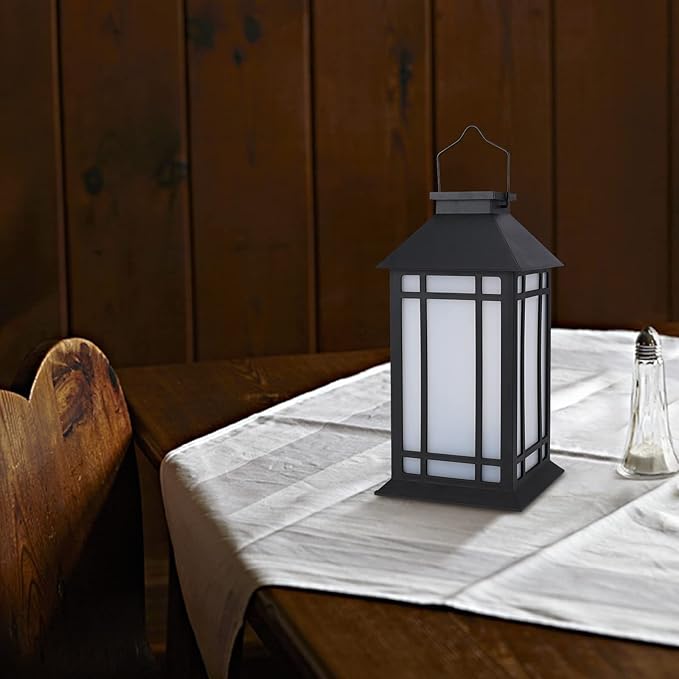 13-Inch IP65 Waterproof Battery-Powered Outdoor Lantern with Led Flameless Candle and 6-Hour Timer - Decorative Lantern for Patio & Garden(2 Pack)