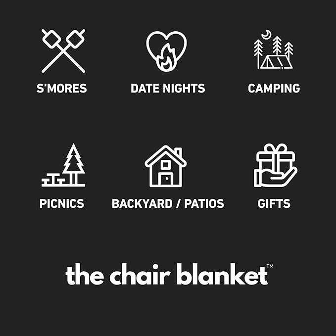 CITYBONFIRES The Chair Blanket™ Reversible Waterproof with Sherpa Lining – Portable Outdoor Cover for Camping, Sports & Patio – Folds into Carry Pouch with Strap - Navy