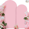 HEMMOTOP Pink Arch Backdrop Cover Set 7.2ft, 6ft, Wedding Arch Covers Stretchy Backdrop 2 Set, 2-Sided Spandex Arched Stand Covers for Balloon, Birthday Party, Baby Shower, Light Pink