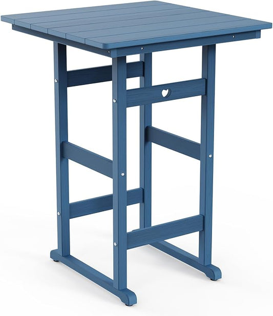 Adirondack Outdoor Bar Table, Durable HDPE Composite, Weather Resistant, Easy to Clean, Perfect for Backyard and Poolside Use, Navy Blue