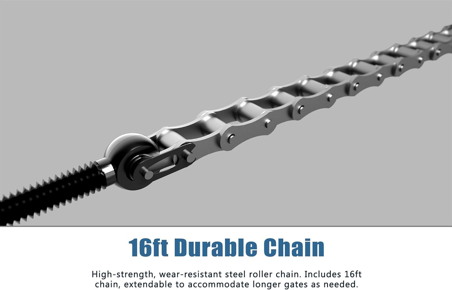 Blütezeit 1100lb Sliding Gate Opener with 40ft Visible Red Beam Photoelectric Sensor | Chain Drive Motor with 2 Remotes, 16.4ft Chains & Reflector Switch