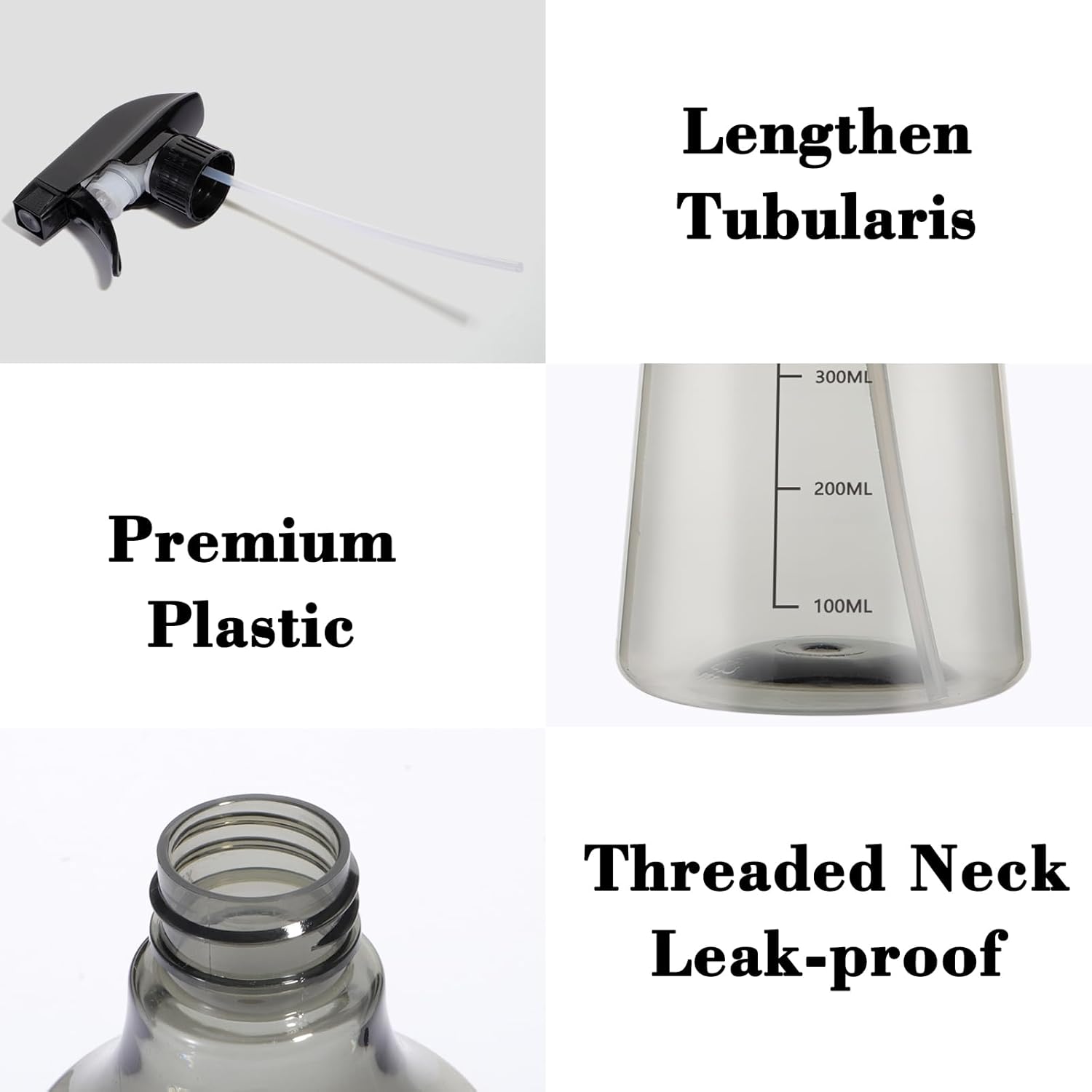 driew Plant Mister Spray Bottle, 2 Pack 13.6oz 400ML Plant Mister Water Spray Bottle with Scale for Plants Misting Bottle Water Fine Mist,Grey