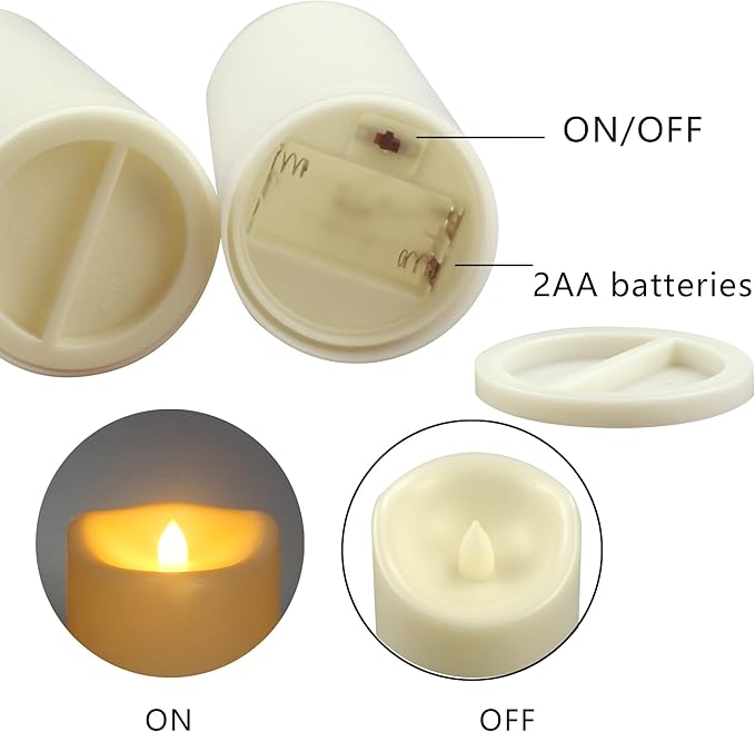 CANDLE CHOICE Waterproof Outdoor Battery Operated Flameless Candles with Timer Flickering Plastic Resin Electric LED Pillar Lights for Lantern Patio Garden Wedding Party Decorations 3x6 Inches 2 Pack
