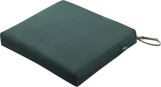 Classic Accessories Ravenna Water-Resistant 21 x 19 x 3 Inch Patio Seat Cushion, Mallard Green, Chair Seat Cushion