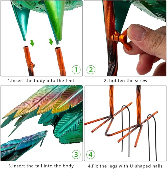 DREAMSOUL Peaock Garden Statues Metal Garden Sculptures & Statues Peacock Statue for Patio Yard Gift