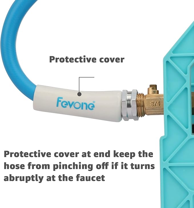 Fevone 12 ft Garden Hose, Heavy Duty Water Hose, Hybrid Polymer, Kink Resistance, Flexible, Durable, Leak Free, Aluminum Fittings, 3/4" GHT, 5/8" ID, 600 Psi, Drinking Water Safe