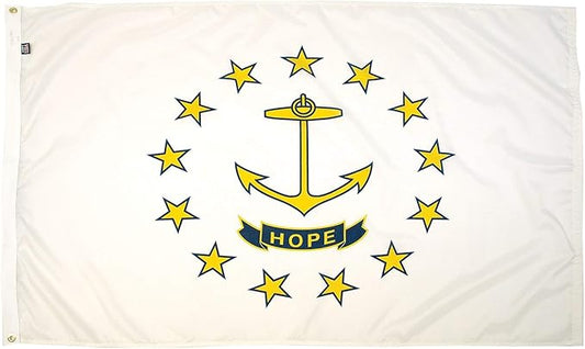 FlagSource Rhode Island Nylon State Flag, Made in the USA, 3x5'